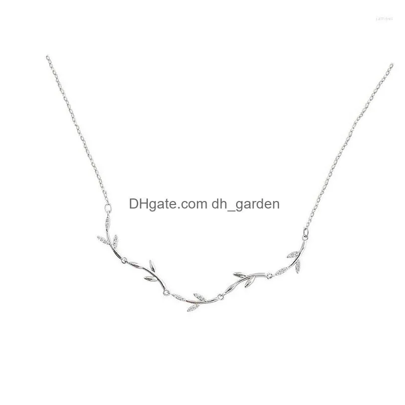 choker korean silver color leaf clavicle chain for women fashion exquisite zircon necklace wedding party jewelry gift