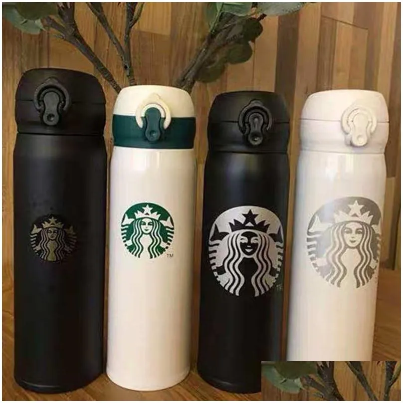 starbucks thermos cup vacuum flasks thermoses 16oz stainless steel insulated cups coffee mug travel drink bottle 500ml 6 colors