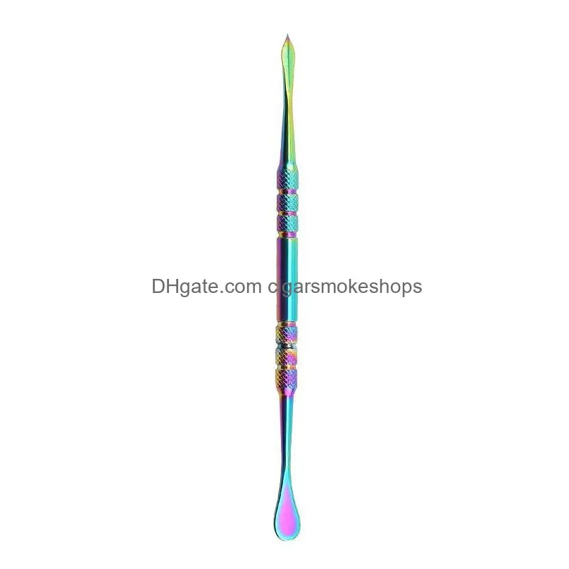 smoking accessory rainbow 4.76 inches metal dabber wax dab tool with silicone tip acrylic jar for vaporizer oil dabbing nail honeypuff