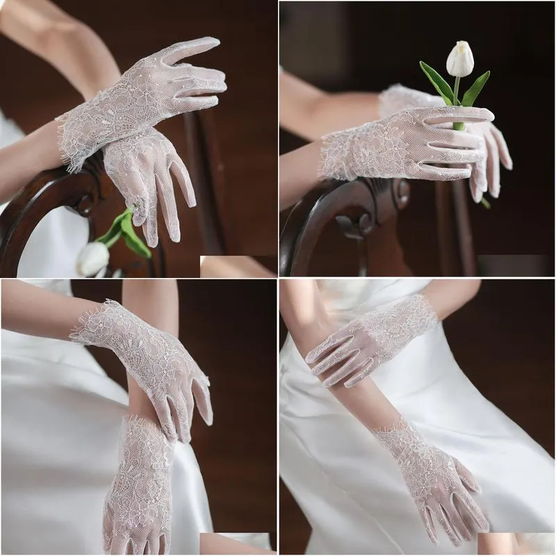 st0023a wedding gloves short white high grade eyelash lace bridal wedding dress p ography dress accessories