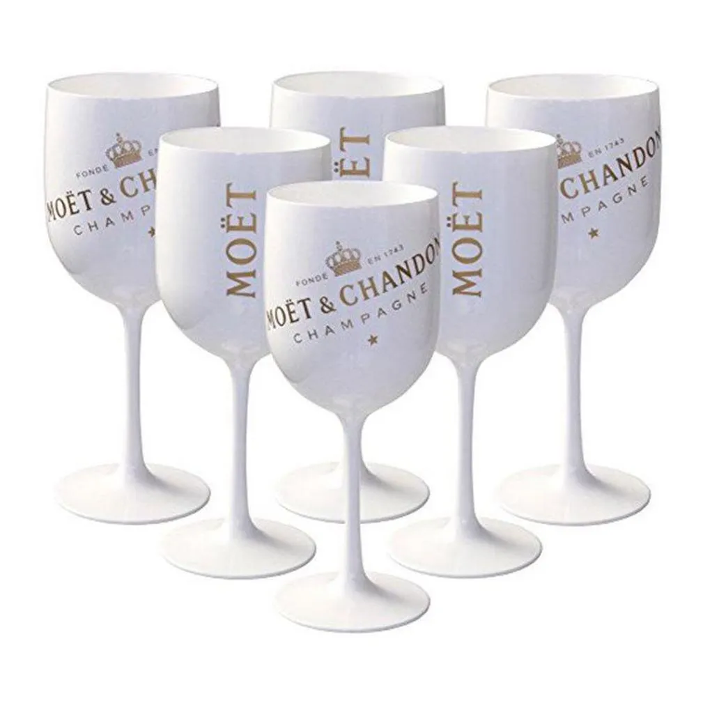 acrylic unbreakable champagnes wine glasses 175ml plastic winecups party wedding decoration white champagne glass moet chandon