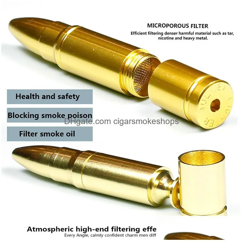 smoking pipe aluminum keychain bullet pipe detachable portable pendant pipes shisha tobacco cigarette hand spoon screw torpedo bottle oil