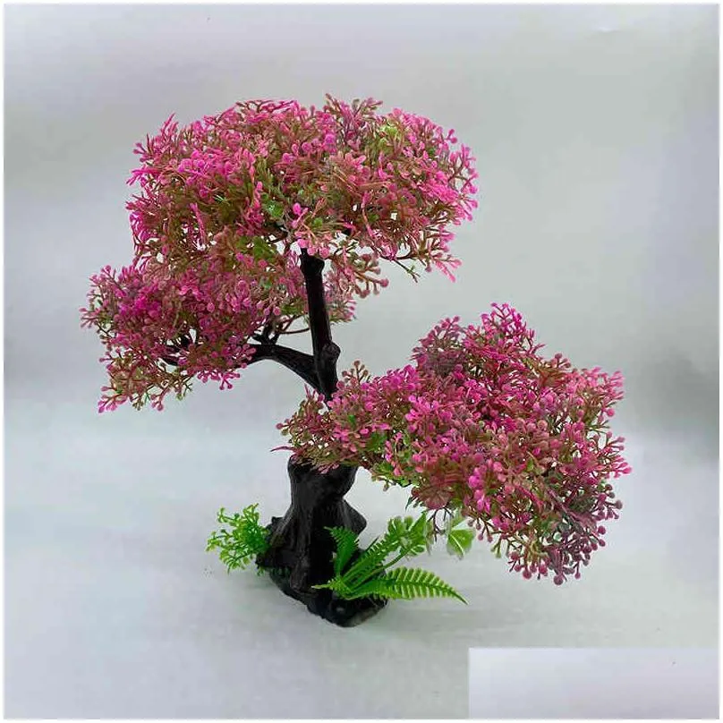 underwater artificial plastic plants decoration aquarium fish tank green water grass ornaments viewing decor pet supplies