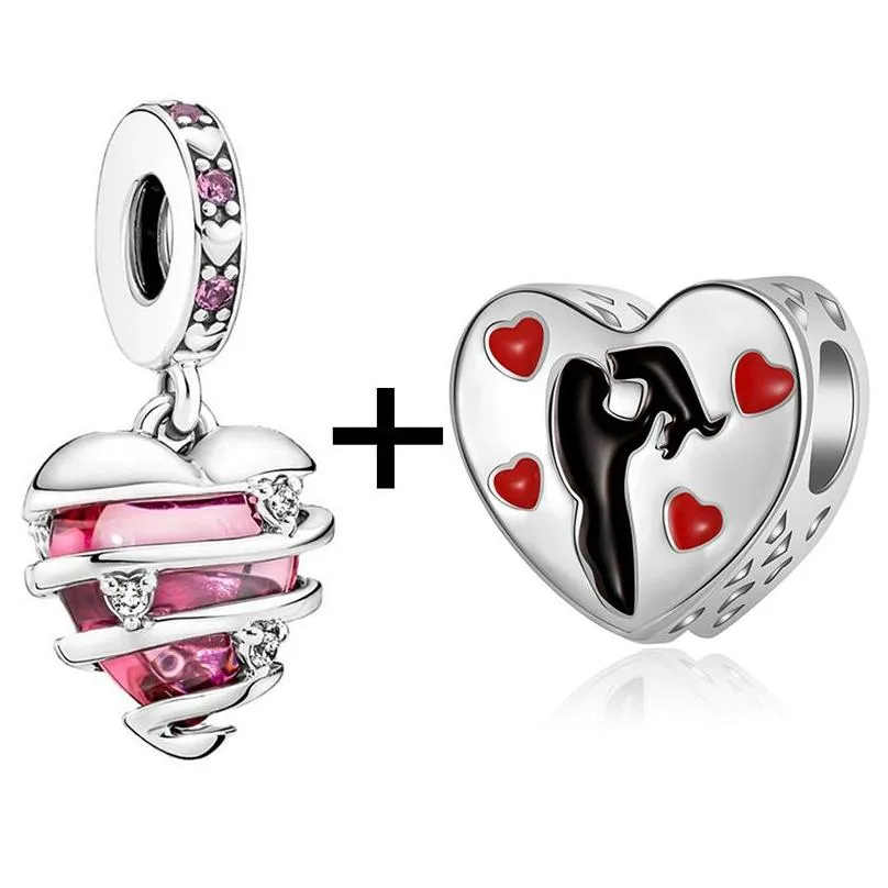  925 sterling silver bracelet valentines day beads pendant for boys girls suitable for original  charm women jewelry fashion