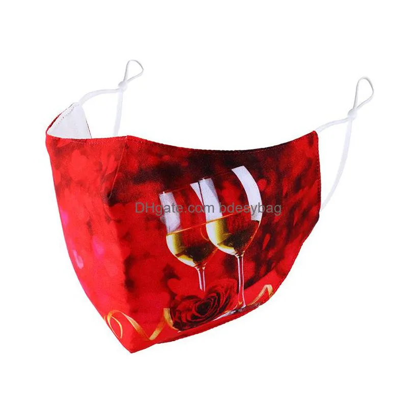 lovers valentines day fashion masks adult reusable washable adjustable cloth face masks