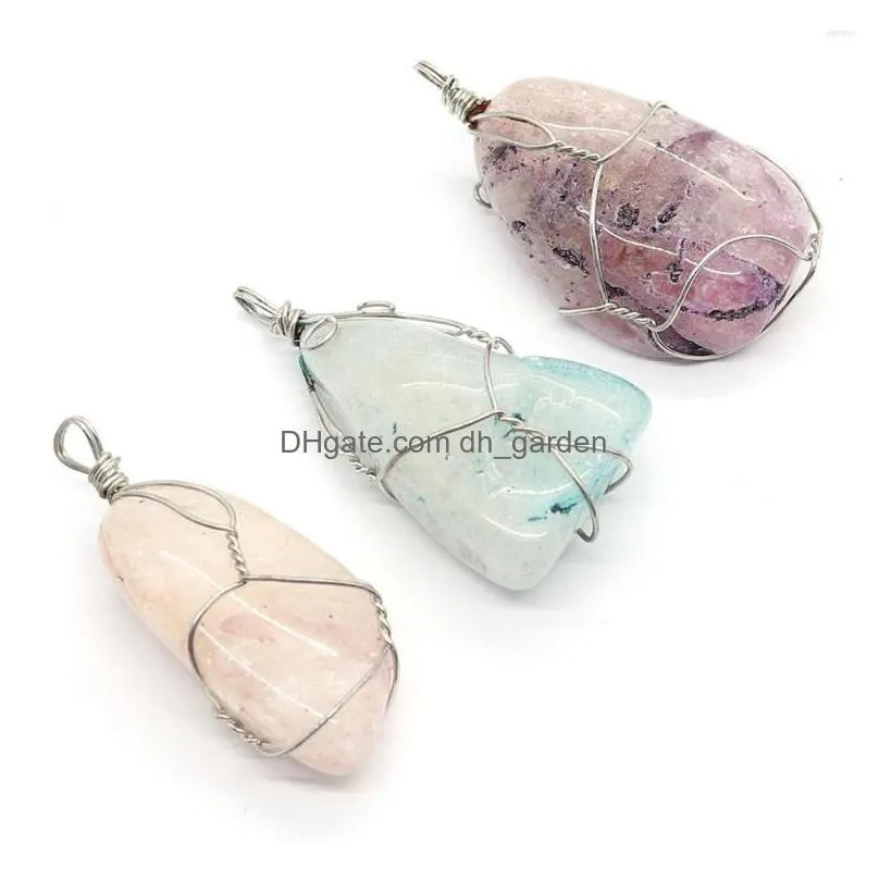 pendant necklaces 1pc irregular shaped 3 colors crystal natural semiprecious stone pendants diy making necklace bracelet earrings