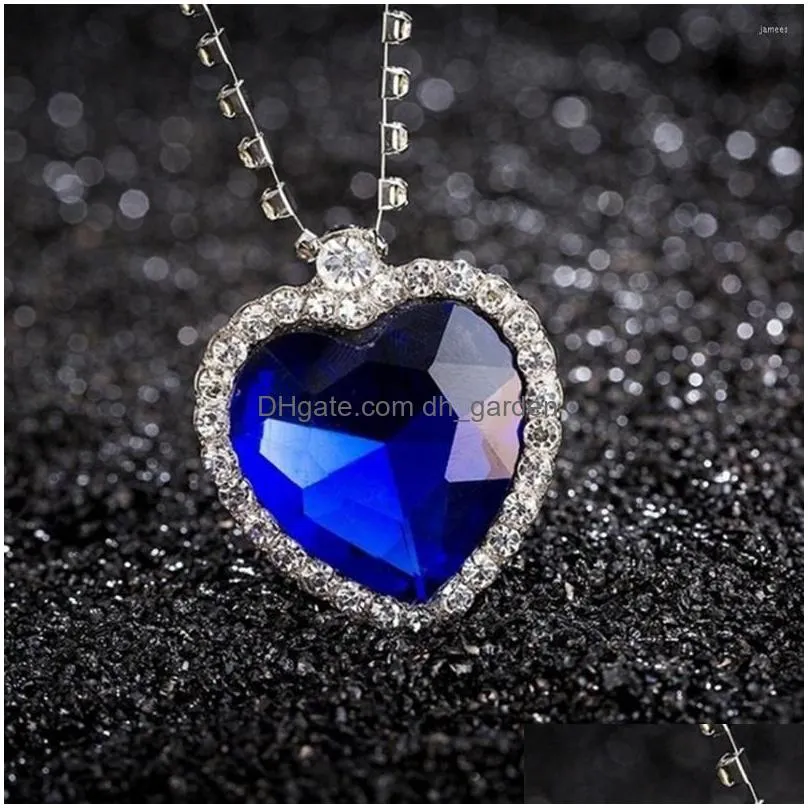 pendant necklaces titanic heart of ocean blue love forever necklace