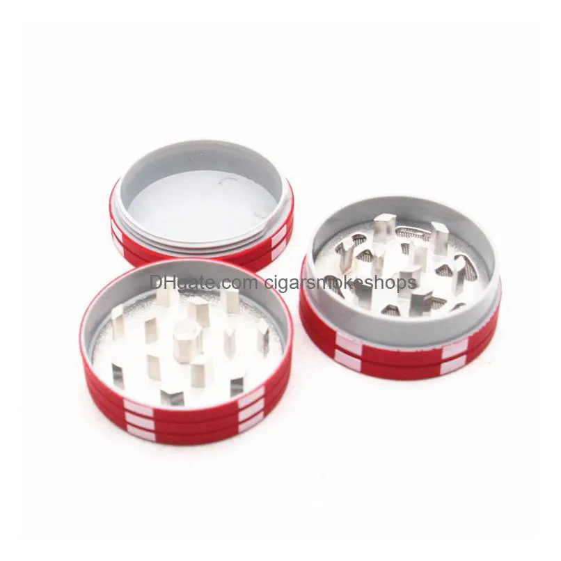 40x26mm herb grinder poker chip style cigarette smoking machine 3layer manual plastic grinder smoke accessory tobacco crusher