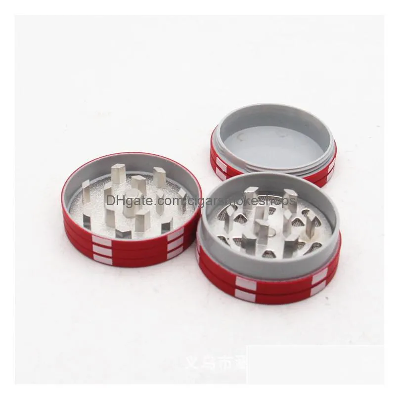 40x26mm herb grinder poker chip style cigarette smoking machine 3layer manual plastic grinder smoke accessory tobacco crusher