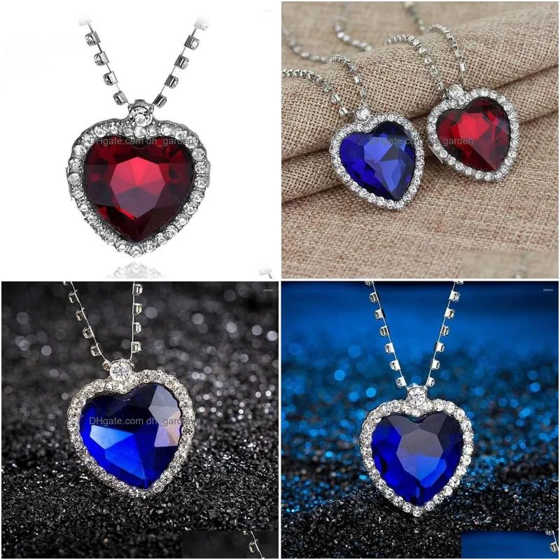 pendant necklaces titanic heart of ocean blue love forever necklace