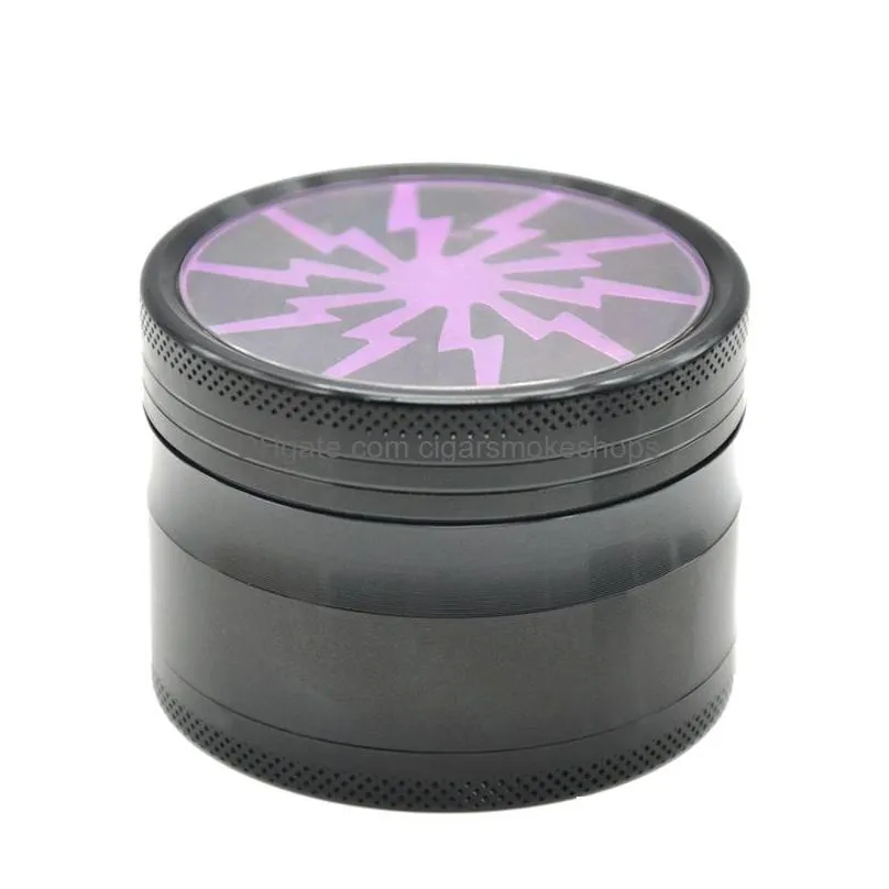 herb grinder transparent skylight lightning smoke grinders diameter 63mm fourlayer aluminum alloy tobacco crusher