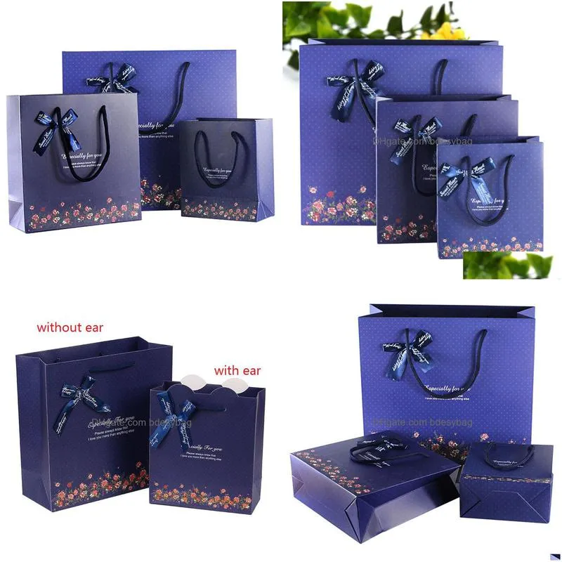 ins gift package bag wedding birthday gift especially for you letters printed blue bag cloth shopping paper bag