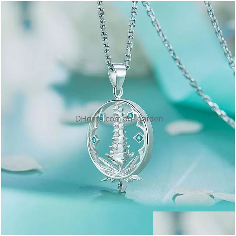 chains doula continent necklaces woman ning rongrong necklace for women anime trend silver color tower pendant fashion party girl gift