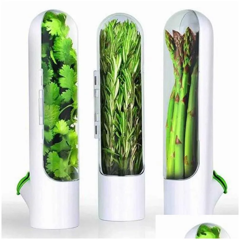 1/2pcs premium saver home kitchen gadgets storage container herb keeper keeps greens  cup specialty tools