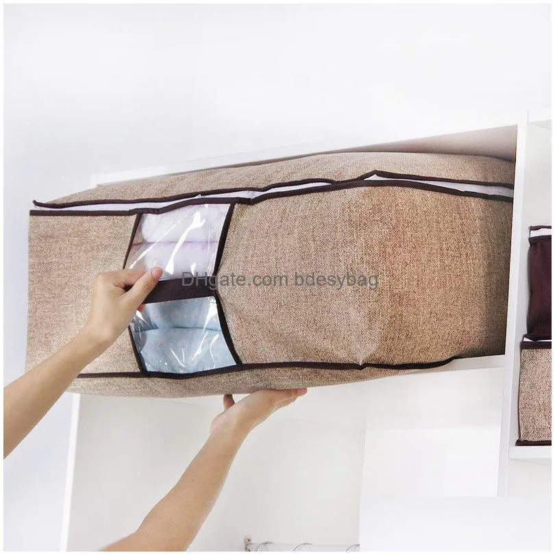 non woven storage bag cloth quilt dust proof bag moisture proof travel clothes luggage packing organizer s m l