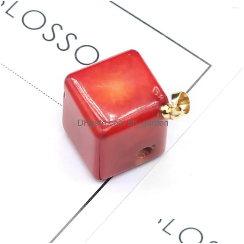 pendant necklaces natural coral sea bamboo square exquisite charm for jewelry making diy necklace bracelet earring accessories women