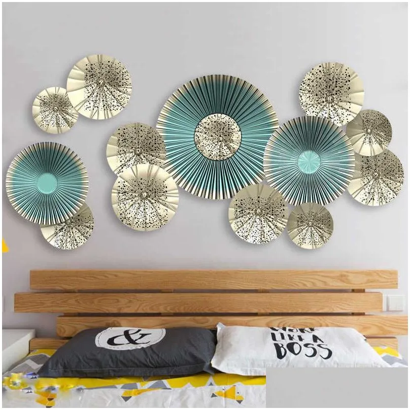 creative 115x58cm 3d fan wall art decals european style living room home decor vinyl bedroom decoration posters wallpaper