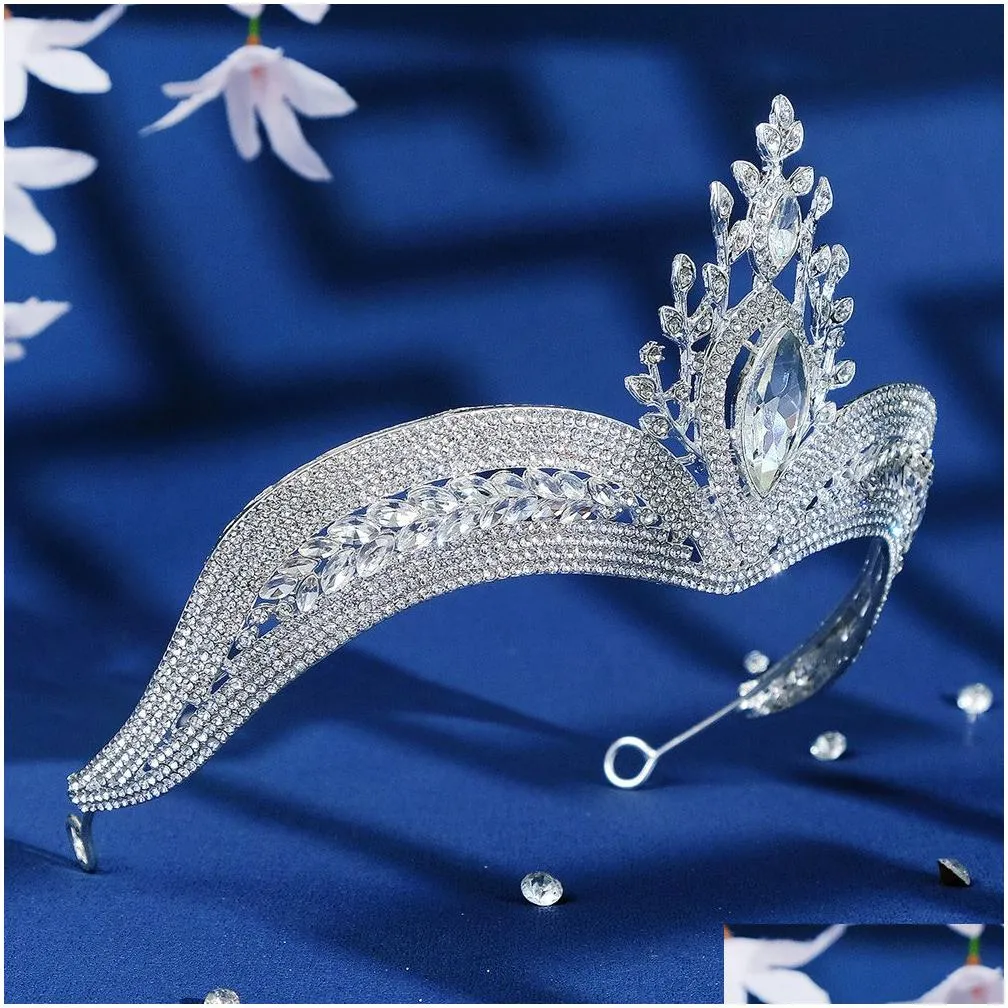 ts0135a bride jewelry full of diamond crown shining extra large zircon princess wedding dinner crown hair jewelry retro baroque