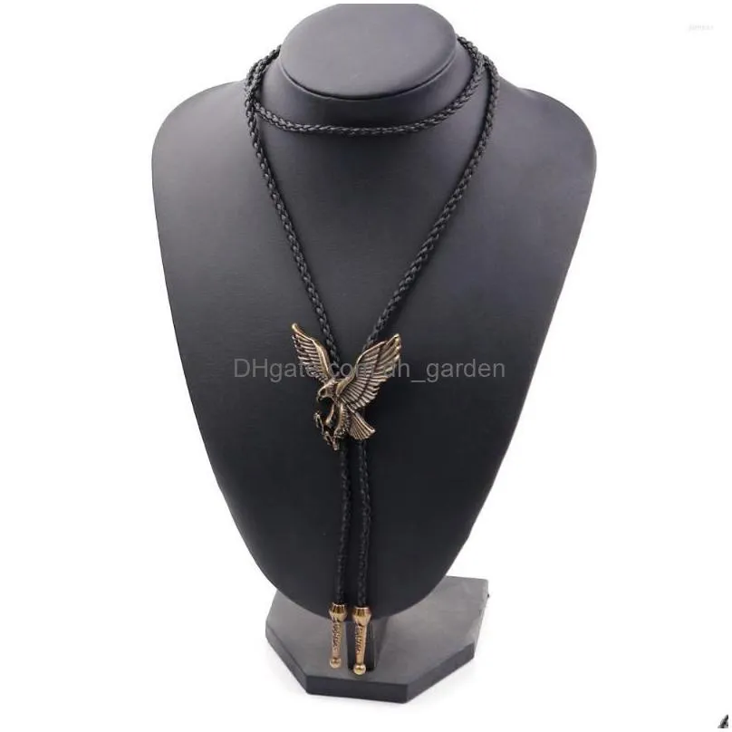 pendant necklaces exquisite flying  necklace long black adjustable braided rope choker vintage punk hiphop male jewelry