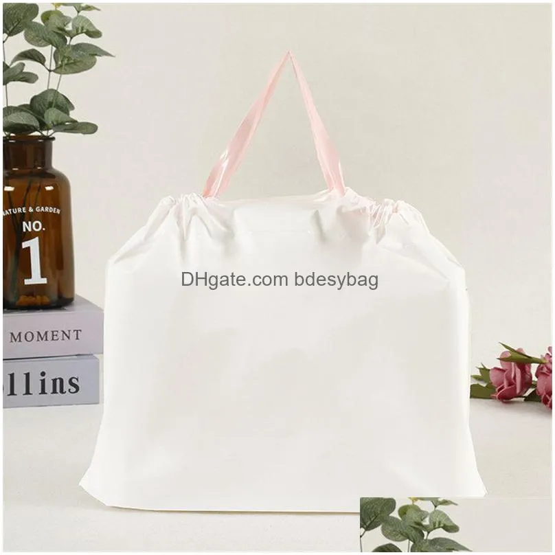 eva drawstring bag restaurant takeaway packed drawstring bag plastic clothing bag with handle shopping package pouch