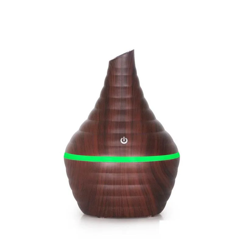 wood grain humidifier cold spray 300ml abs mist maker usb cotton rod sant mouth  oil aroma diffuser colorful lamp humidifiers