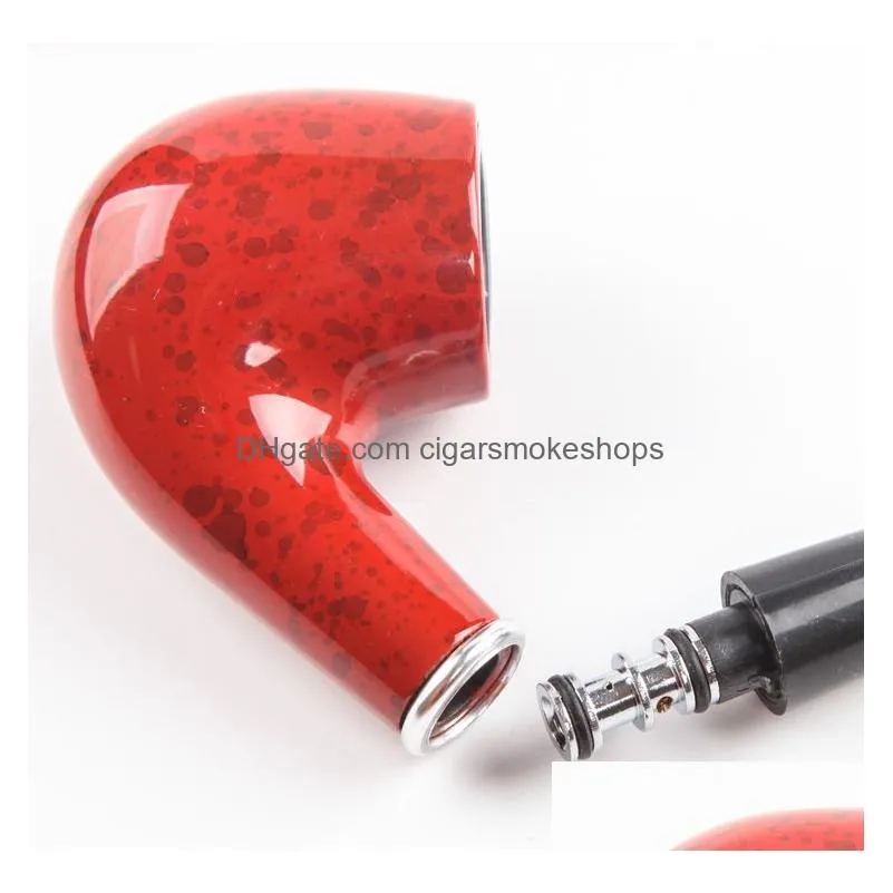 smoking red iron pot bakelite pipe removable filter tobacco pipe portable men smoke accessory for glass water pipes