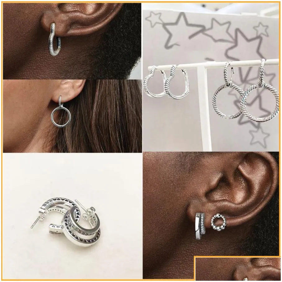 925 sterling silver pandora earrings and shining hearts and butterfly earrings female jewelry fashion accessories gifts for 