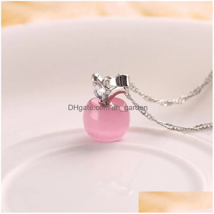 pendant necklaces opal  natural stone crystal amethysts pendants rose pink quartz friendship jewelry for female women gift