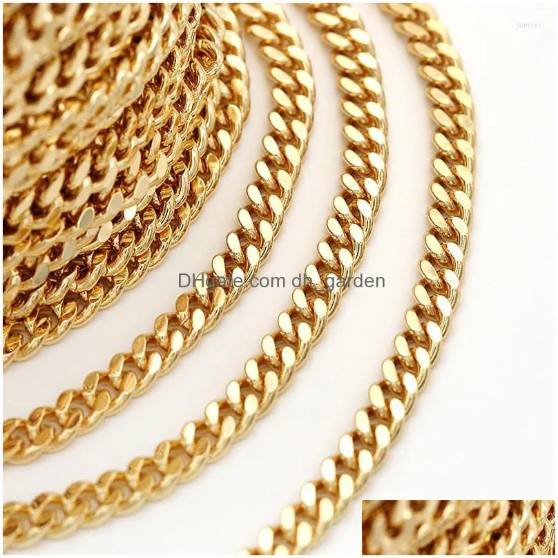 chains 10 meters 14k color preserving gold pure copper 7mm thick charms handmade for gift diy chain bag jewelry accessories