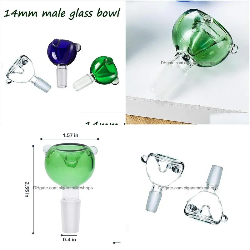 smoking glass bowls cigar accessories slide oil burner mix color thick bowl joints for bongs hookahs water pipe