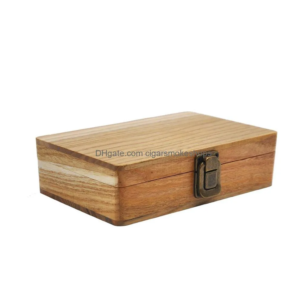 smoke cigarette cases wooden stash box with rolling tray natural handmade wood tobacco and herbal storage box for smoking pipe