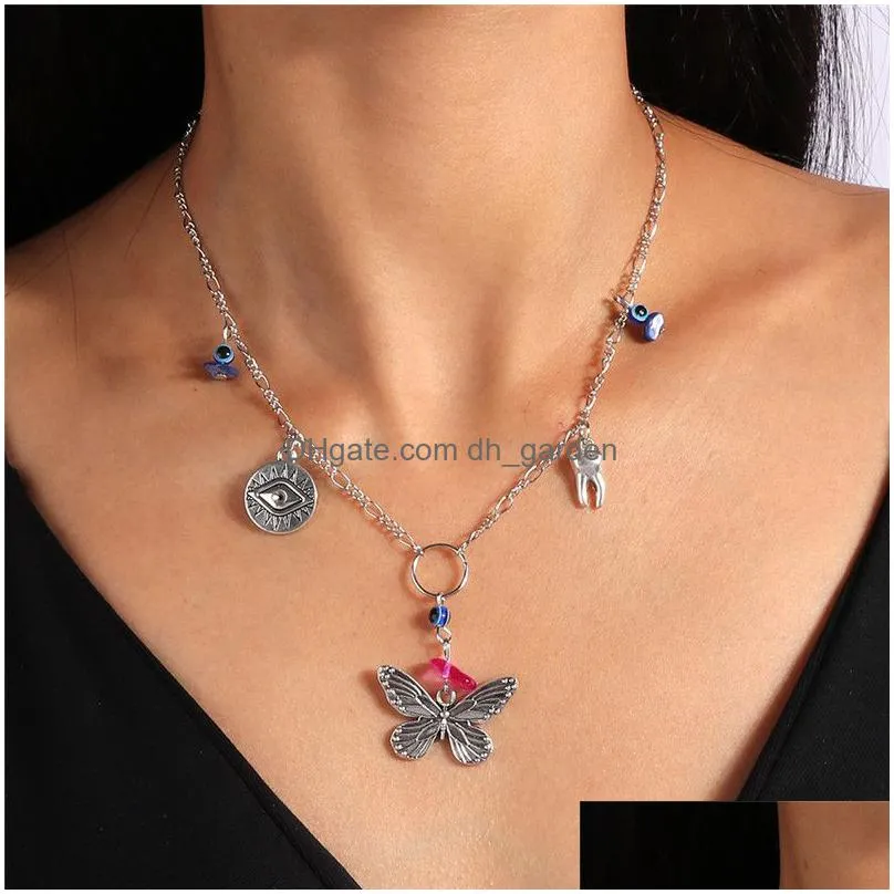 choker fashion heart necklace for women simple hip hop silver color butterfly short collar party jewelry trendy 2023