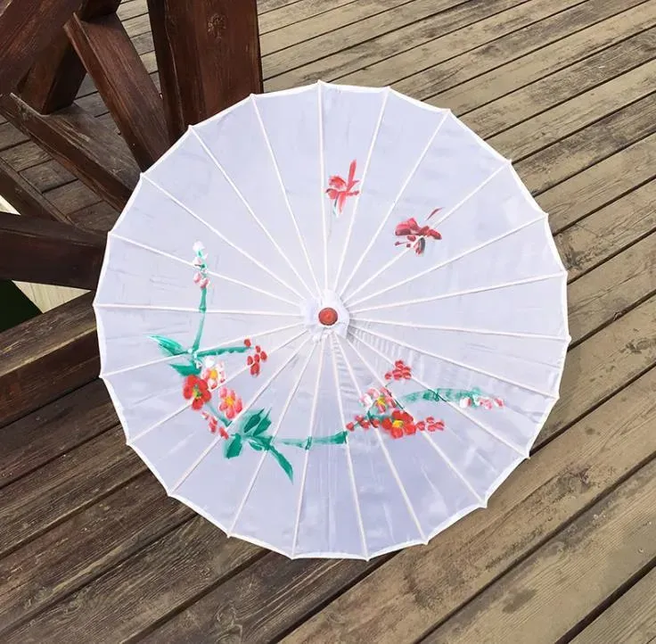 Adults Chinese Handmade Fabric Umbrella Fashion Travel Candy Color Oriental Parasol Umbrellas Wedding Party Decoration Tools SN2759