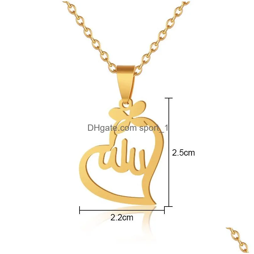 pendant necklaces middle east arabia muslim necklace stainless steel gold colors women islamic religious jewerly gift