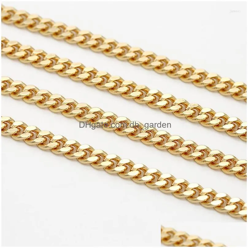 chains 10 meters 14k color preserving gold pure copper 7mm thick charms handmade for gift diy chain bag jewelry accessories