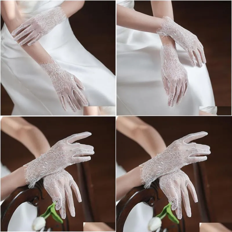 st0023a wedding gloves short white high grade eyelash lace bridal wedding dress p ography dress accessories