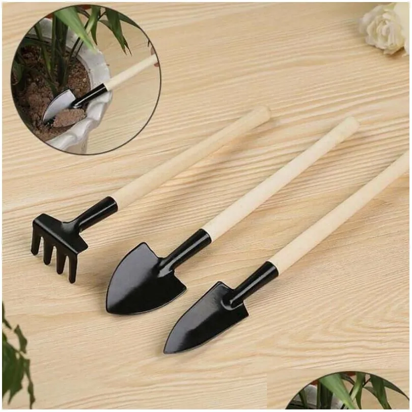 3pcs/set mini gardening tools balcony homegrown potted planting flower spade shovel rake digging suits threepiece garden tools