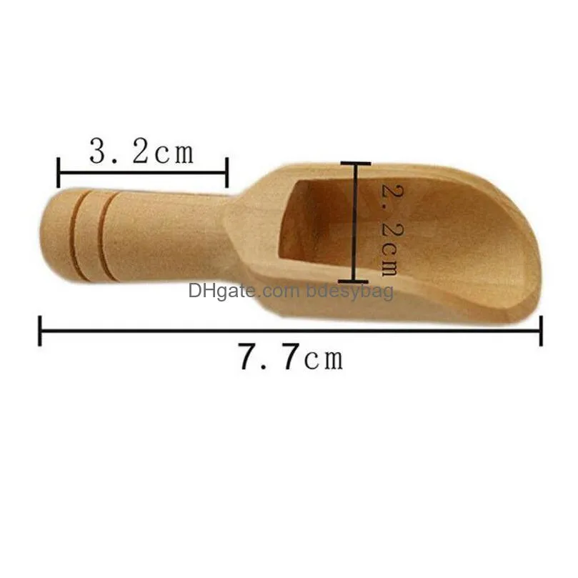 mini wooden scoops bath salt spoons spices milk candy flour powder laundry detergent spoon scoops 7.7x2.2cm