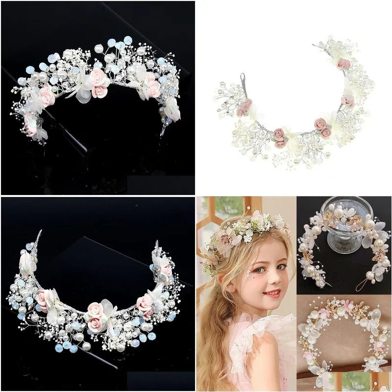 fg0130a mori bridal wreath headwear pearl pink small flower headband accessory angel parentchild costume headwear