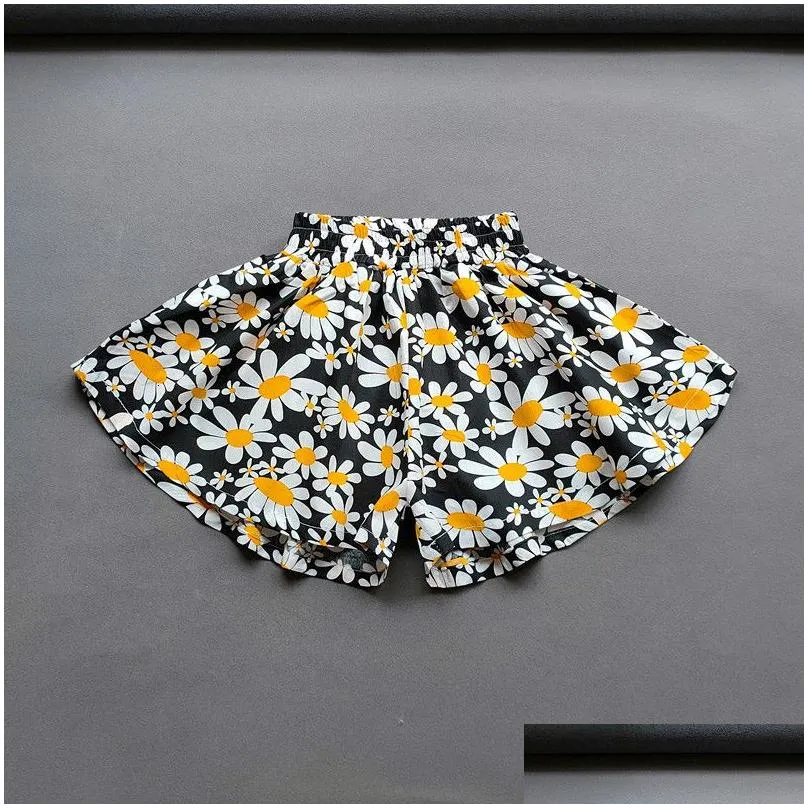 shorts baby girls flower culottes summer sweet fashionable childrens floral wide leg pants kids mini 230524