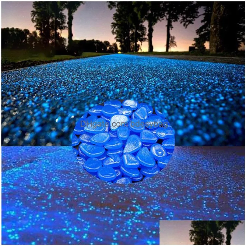 glow in the dark stones garden oudoor walkways glowing stones fluorescent bright pebbles luminous stones for garden decoration