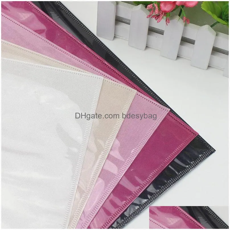 nonwoven plastic clothing bag tshirt pouch reclosable clear plastic clothes packaging bags travel storage costume bags