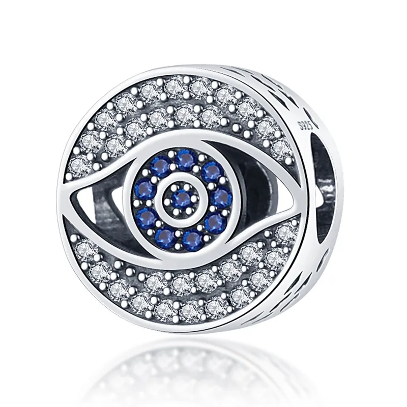 925 siver beads charms for pandora charm bracelets designer for women Evil Eye Owl Hot Air Balloon Blue Charms