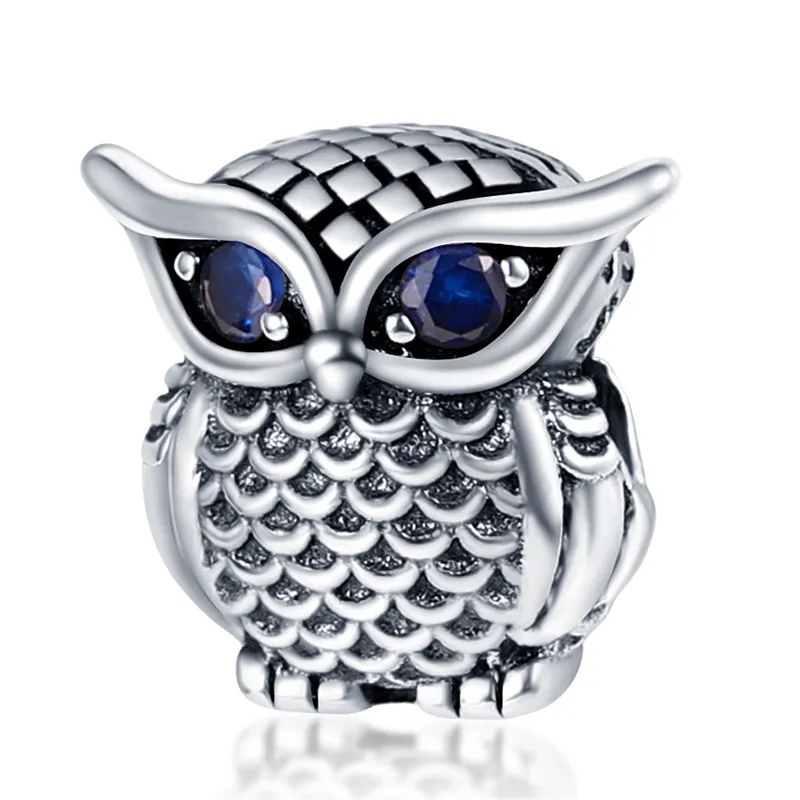 925 siver beads charms for pandora charm bracelets designer for women Evil Eye Owl Hot Air Balloon Blue Charms