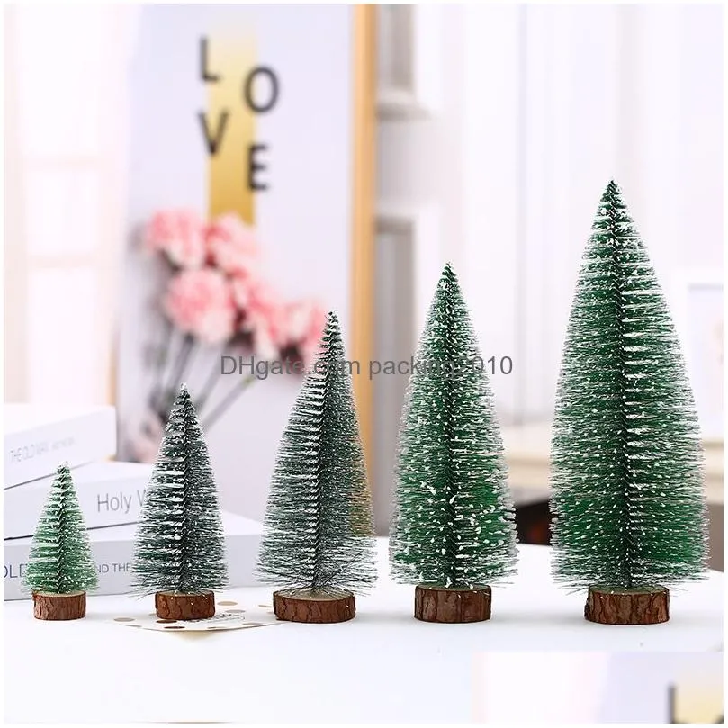10/15/20/25/30cm mini christmas tree ornament fake pine tree cute green artificial christmas tree christmas party decoration dbc