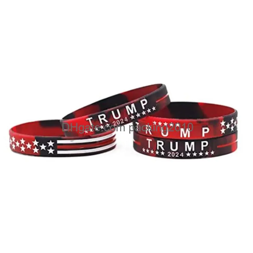 keep america great silicone bracelet party favor trump 2024 wristband presidential election gift wrist strap