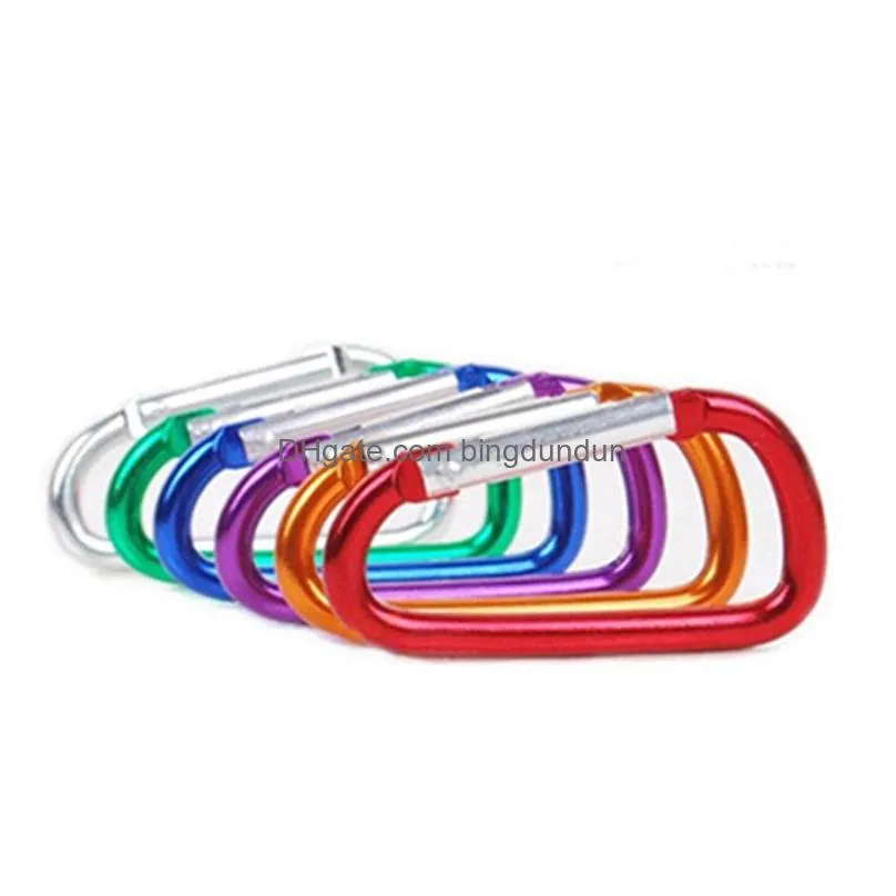 locking type d shaped load weght 20kg carabiner buckle hanging 8 color aluminum alloy perdants hook clips dh0149