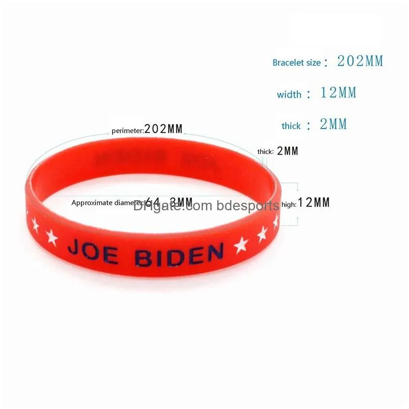 2020 biden bracelet american president election campaign bracelet star uni inspirational motivational sports silicone wristbands