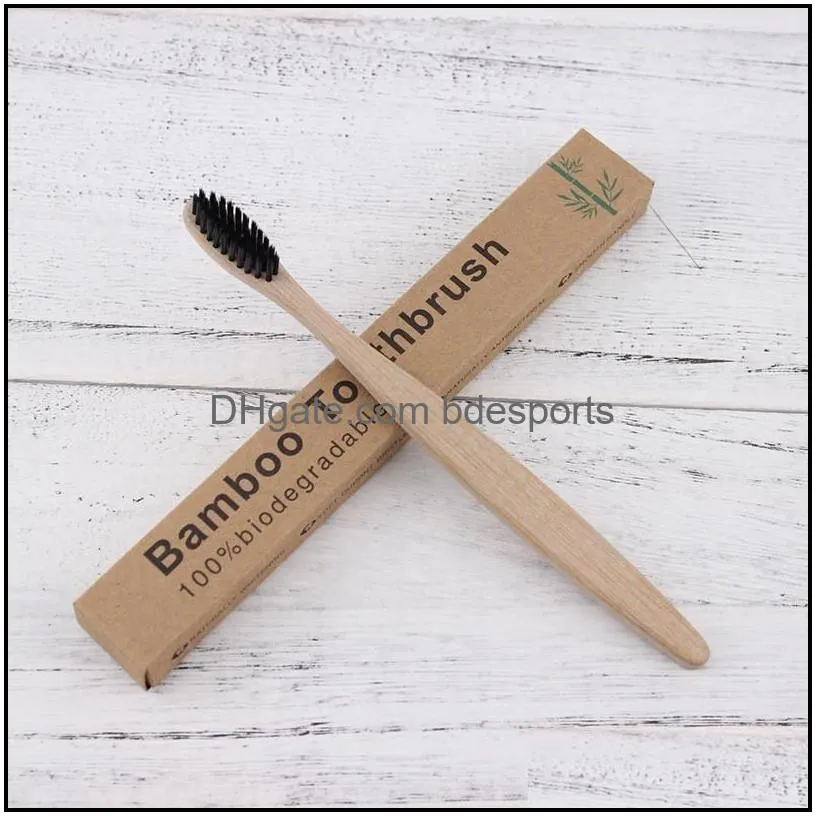 wooden toothbrush environmental protection natural bamboo toothbrush oral care soft bristle for home or hotel with box