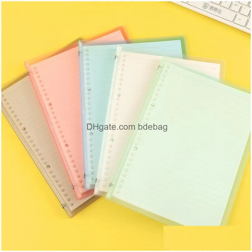 frosted transparent coil notebook office school pp a5/b5 metal colorful looseleaf notebook thin removable waterproof covernotepad